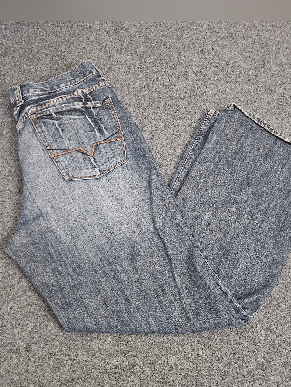 Guess Jeans Laredo Men’s 38x34 Blue Baggy Wide Leg Y2K Distressed Denim Pants